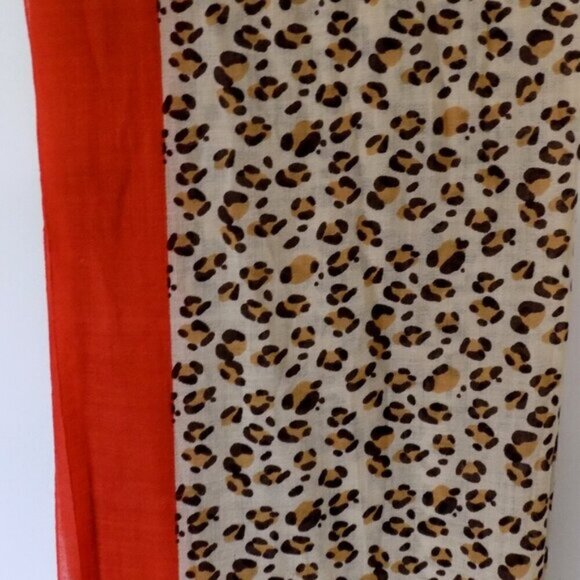 Spartina 449 100% Wool Scarf Lightweight Orange Brown Tan - Picture 3 of 6